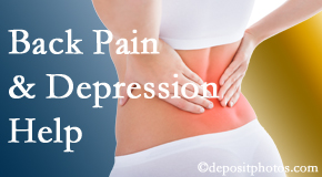 La Grande depression related to chronic back pain often resolves with our chiropractic treatment plan’s Cox® Technic Flexion Distraction and Decompression.