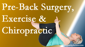 Paulette Hugulet, DC, LLC offers beneficial pre-back surgery chiropractic care and exercise to physically prepare for and possibly avoid back surgery.